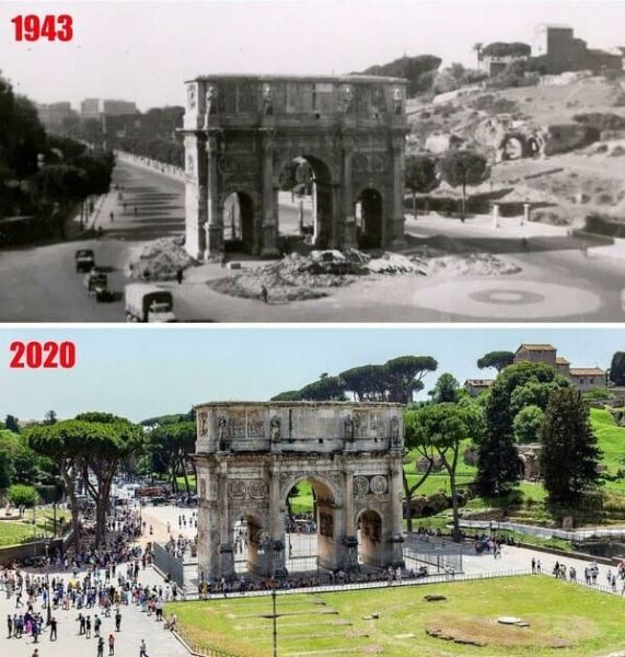 Исторические сравнения, показывающие, как всё изменилось (15 фото)