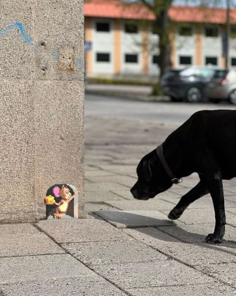 Пиксельный стрит-арт на улицах Швеции (18 фото)